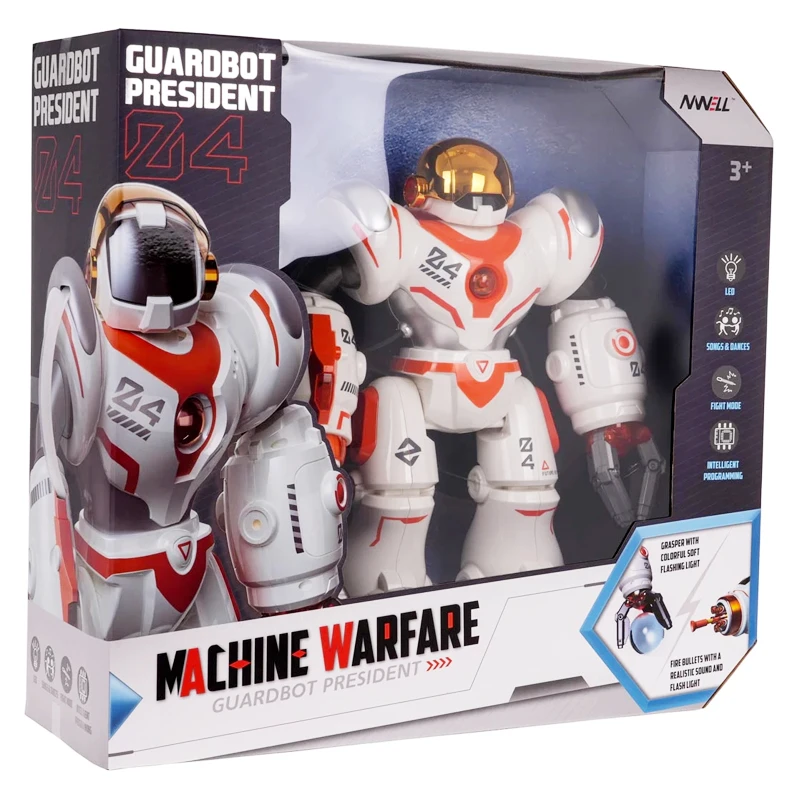 Machine Warfare Guardbot President Remote Control Multi-Function Rechargeable Space Robot 24 Face Expressions & Smart Programming up to 50 Moves